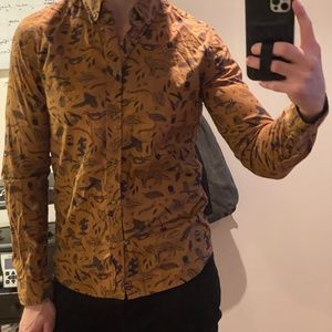 2 men’s button ups Brooklyn industries / Obey Propaganda Weed Paisley